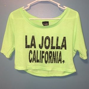 Highlighter crop top from La Jolla California